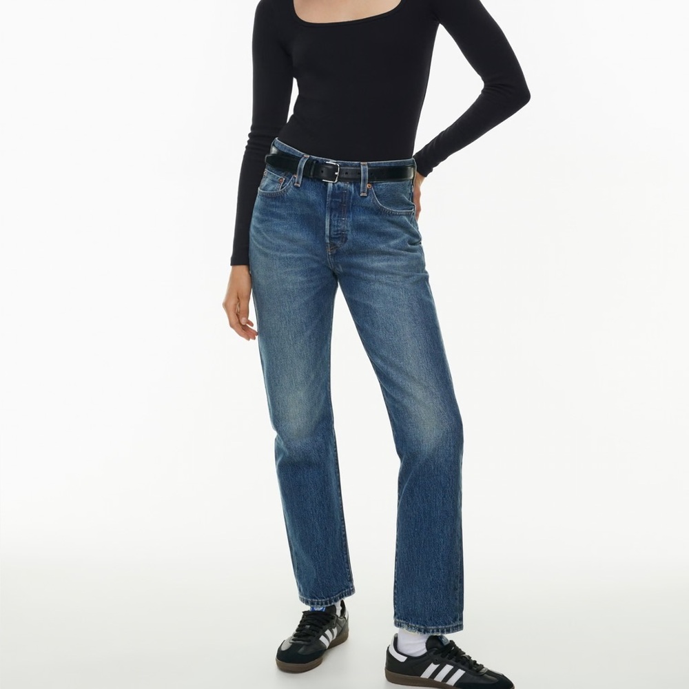 Levi's Blue Straight 501 Jeans Classic Denim size 28